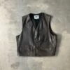 Made in Italy Genuine Leather Biker Vest 1990s Harley Style