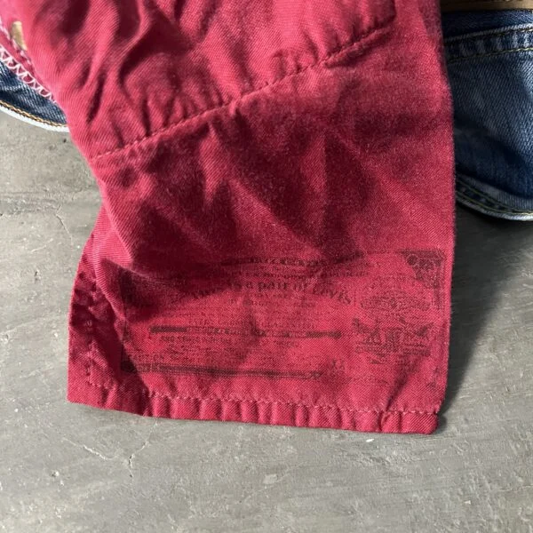 Archive 2000s Levi’s 501 Factory Repaired Jeans w/ Rare Red Pocket Bags