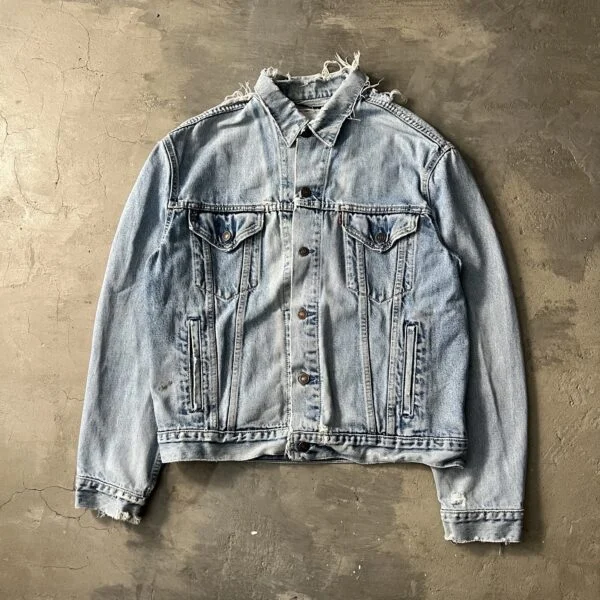 Levi’s 70503 Vintage 1980s Distressed Denim Jacket – Punk Safety Pins