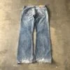 Levi’s 512 Bootcut 2000s Distressed Thrashed Light Wash Raw Hem Jeans