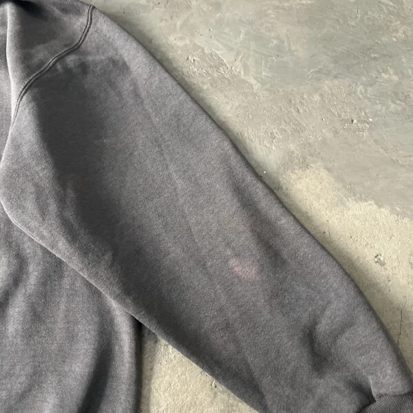 Russell Athletic 1990s Made in USA Blank Crewneck Sweatshirt Faded Grey Safety Pin Distressed