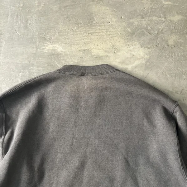 Russell Athletic 1990s Made in USA Blank Crewneck Sweatshirt Faded Grey Safety Pin Distressed