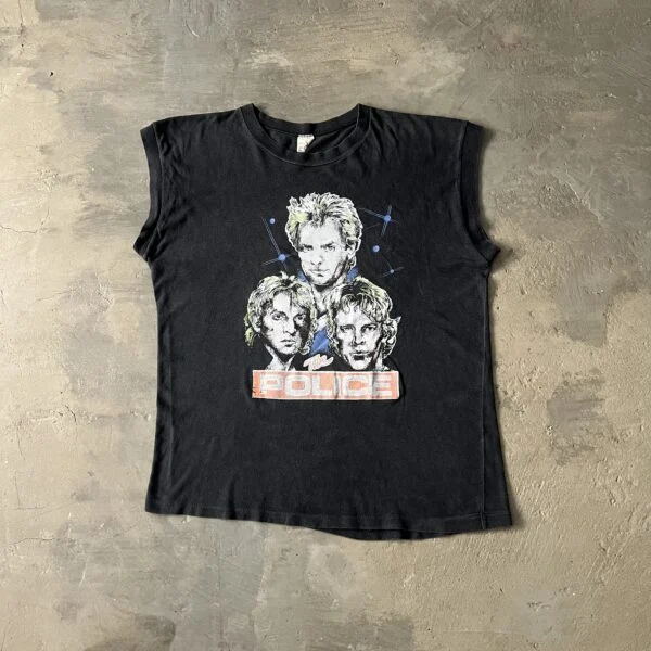 The Police Muscle Tee Sleeveless 1980 Sting Original Bootleg Band Shirt