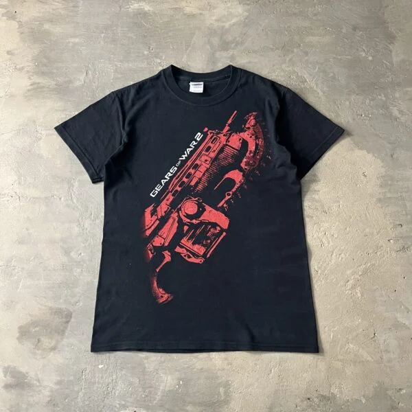 Gears of War 2 2000s Promo T-Shirt Xbox Gaming Tee Lancer Graphic