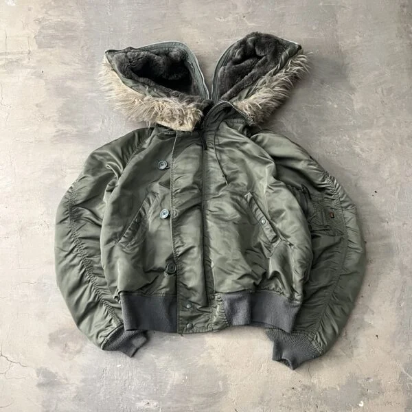 Alpha Industries N-2B 1990s Flight Jacket XL - Made in USA Sage Green Parka