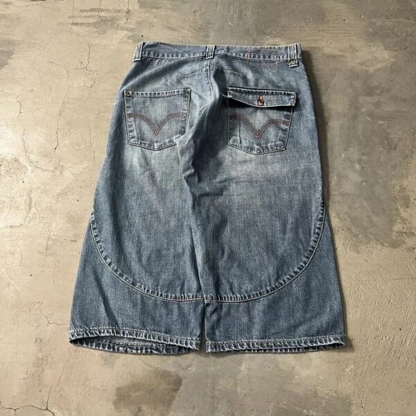 Levi’s Engineered Jeans Baggy Wide Leg Denim Shorts Vintage 2000s – Curved Seam
