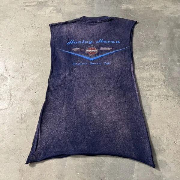 Harley-Davidson “Harley Haven” Virginia Beach Eagle Graphic Tank Tee Vintage 2000s – Cut Sleeves, Sunfaded