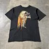 Metallica Flaming Skull Graphic Tee Vintage Bootleg 1990 – Pushead Style Artwork