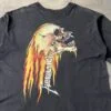 Metallica Flaming Skull Graphic Tee Vintage Bootleg 1990 – Pushead Style Artwork