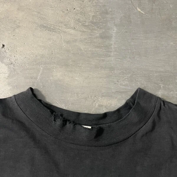 “New York” – Vintage 1990s Single Stitch License Plate Graphic Tee, Faded Black, Distressed