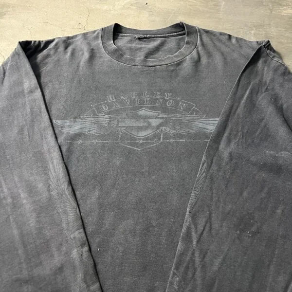 “Naples, Florida” – Vintage 2000s Harley-Davidson Long Sleeve Tee, Distressed Faded Black