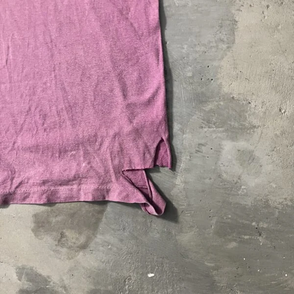“Distressed Repair” – Vintage 1990s Single Stitch Blank Tee, Sunfaded, Safety Pin Detail