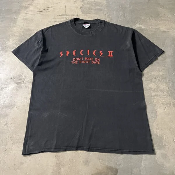 “Species II” – Vintage 1990s Sci-Fi Movie Promo Tee, Faded Black