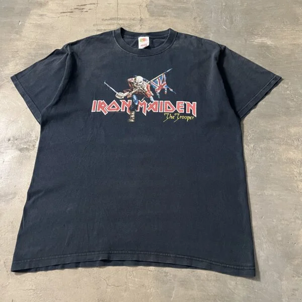 Vintage Iron Maiden “The Trooper” Faded Black Tee – 2000s Band Graphic