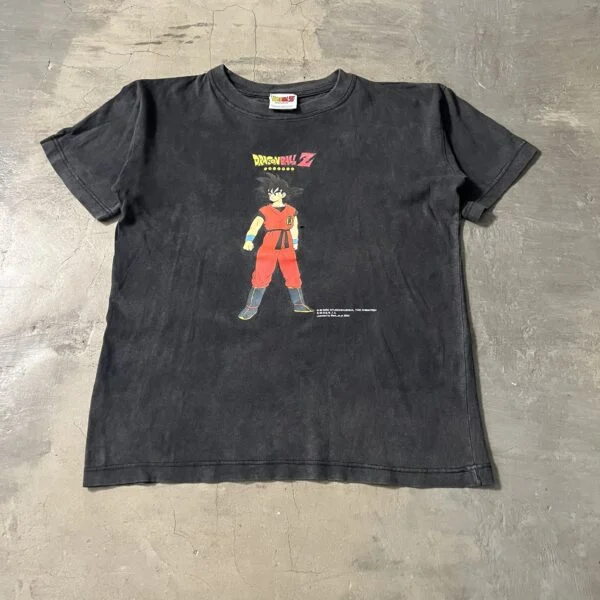 Dragon Ball Z Goku Tee 2000 – Vintage Faded Black Anime Graphic Shirt