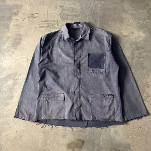 Vintage Work Chore Jacket 1980s – Faded Black Distressed