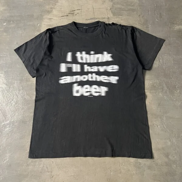 Single Stitch Graphic T-Shirt Distressed 1990s – "I Think I'll Have Another Beer" Black