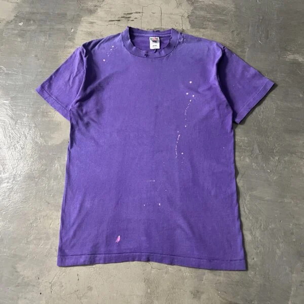 Vintage Blank T-Shirt 1990s – Purple Paint Splatter
