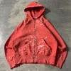 Nike Vintage Zip-Up Hoodie 2000s – Paint Splatter Distressed