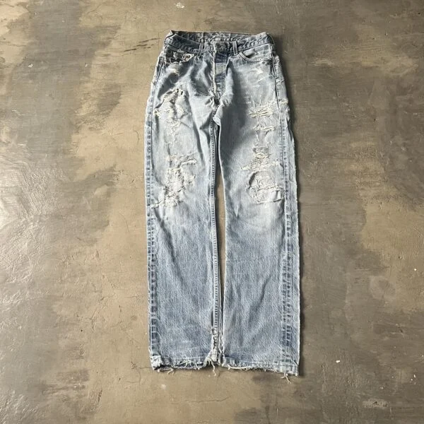 Levi's 501 Vintage Repaired Distressed Denim Jeans – 1990s